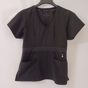 Vera Bradley Women's Black Scrub Small Top